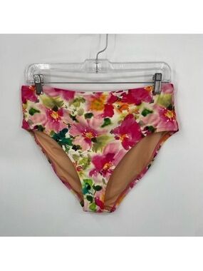 J. Crew Peach-Lined Floral Bikini Bottoms High Rise